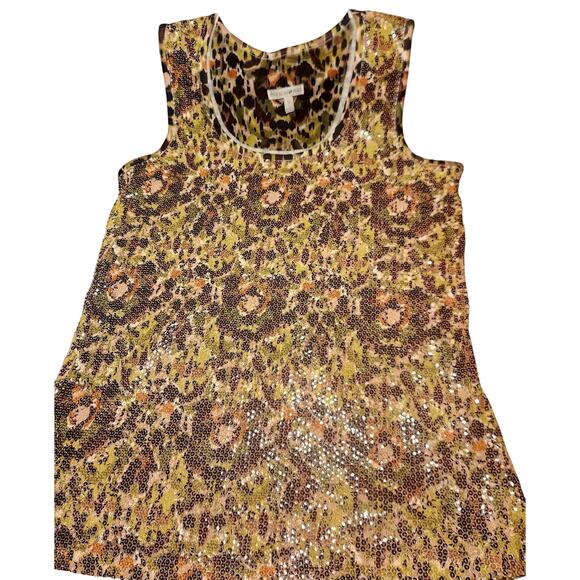 Fashionbug Y2K Sequined Sleeveless Tank top Retro Size Large Green - Picture 1 of 3